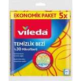 Vileda %30 Mikrofiber Düz Temizlik Bezi 5'li Ekonomik Paket Yüksek Emicilik ve Dayanıklı Yapı