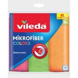 Vileda 3'lü Mikrofiber Colors XL 36x38 Temizlik Bezi - Tekli