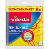 Vileda 8'li Temizlik Bezi %30 Mikrofiber ile Kolay Temizlik ve Dayanıklı Yapı Sunar - Tekli