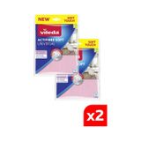 Vileda Actifiber Mikrofiber Temizlik Bezi Gri - Pembe 2 x 2'li
