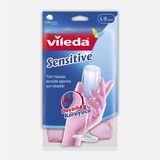 Vileda Candy Pink Sensitive Pamuklu Tek Large Temizlik Eldiveni Pembe (4'Li Paket)