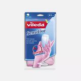 Vileda Candy Pink Sensitive Pamuklu Tek Medium Temizlik Eldiveni Pembe (4'Li Paket)