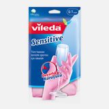 Vileda Candy Pink Sensitive Pamuklu Tek Small Temizlik Eldiveni Pembe (7'Li Paket)