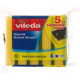 Vileda Düz Hijyenik Bulaşık Süngeri, 5' Ekonomik , Yeşil