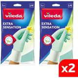 Vileda Extra Sensation Büyük Boy Temizlik Eldiveni Pamuklu Yüzey 2 Paket L/9 - Large