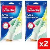 Vileda Extra Sensation Küçük Boy Yeşil Renk Bulaşık Eldiveni Ekstra İnce Pamuklu Yüzey - Small