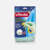 Vileda Extra Sensation Pamuklu Tek Small Temizlik Eldiveni Su Yeşili (4'li Paket)