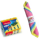 Vileda Glitzi Klasik 5'li Bulaşık Temizlik Süngeri 30 cm 4'lü Mikrofiber Bez Seti