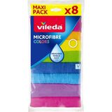 Vileda Mikrofiber Bez 8'li Color Yüksek Emicilik ve Kolay Temizlik Sağlayan Çok Amaçlı Kullanım