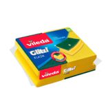 Vileda Oluklu Hijyenik Bulaşık Süngeri, Tırnak Koruyuculu, 2'li Paket, Yeşil