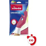 Vileda Standart Universal Doğal Lateks L Beden Kırmızı Eldiven 10 Paket