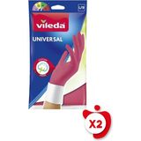 Vileda Standart Universal Doğal Lateks L Beden Kırmızı Eldiven 2 Paket