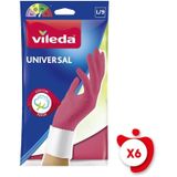 Vileda Standart Universal Doğal Lateks L Beden Kırmızı Eldiven 6 Paket