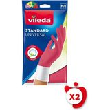 Vileda Standart Universal Doğal Lateks M Beden Kırmızı Eldiven 2 Paket