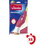 Vileda Standart Universal Doğal Lateks S Beden Kırmızı Eldiven 5 Paket