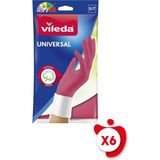 Vileda Standart Universal Doğal Lateks S Beden Kırmızı Eldiven 6 Paket