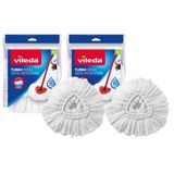 Vileda Turbo Classic mop yedek başlık, mikrofiber, beyaz, 2 adet | Orijinal Vileda paspas başlığı, makinede yıkanabilir, mühürlü sert zeminler için idealdir – laminant, parke, fayans vb.