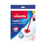 Vileda Turbo Classic Üçgen Mikrofiber Yedek Paspas,%100 Mikrofiber, Beyaz