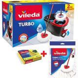 Vileda Turbo Pedallı Temizlik Seti + 1 Adet Turbo Yedek Başlık+1 Adet Sünger