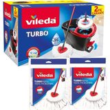 Vileda Turbo Pedallı Temizlik Seti 2'li Üçgen Yedek Mop Plastik Malzeme ile Ergonomik Tasarım