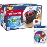 Vileda Turbo Pedallı Temizlik Seti Kırmızı Plastik Malzemeden Yedek Mop ile Ergonomik Tasarım