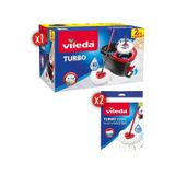 Vileda Turbo Pedallı Temizlik Seti + Turbo Üçgen Mikrofiber Yedek Paspas 2'li