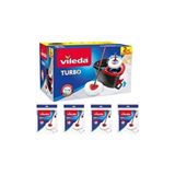 Vileda Turbo Pedallı Temizlik Sistemi 4 Adet Üçgen Mikrofiber Yedek Paspas Ergonomik Tasarımlı - Siyah