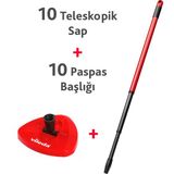 Vileda Turbo Teleskopik Sap + Üçgen Başlık 10 Paket - 10'lu