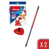 Vileda Turbo Teleskopik Sap + Üçgen Başlık + 2 Li Mikrofiber Yedek Paspas
