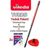 Vileda Turbo Teleskopik Sap + Üçgen Başlık + 2 Li Yedek Paspas