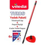 Vileda Turbo Teleskopik Sap Üçgen Başlık 6 Lı Yedek Paspas