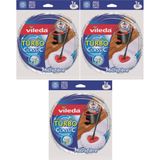 Vileda Turbo Yedek Mop Paspas Ucu 3'lü Set %100 Mikrofiber Beyaz Renk Süper Emici Özellik