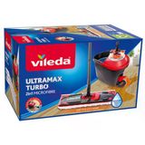 Vileda Ultramax Turbo 2’Si 1 Arada Pedallı Temizlik Seti, Mikrofiber Paspas Ve Sıkma Kovalı