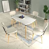 Vilinze Akdeniz Sandalye Argos Ahşap Mdf Sabit Mutfak Masası Takımı - Beyaz - NB-70120