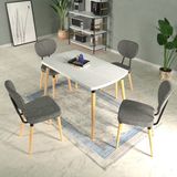 Vilinze Akdeniz Sandalye Argos Ahşap Mdf Sabit Mutfak Masası Takımı - Gri - NB-70120