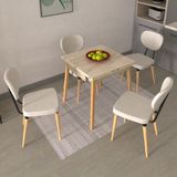 Vilinze Akdeniz Sandalye Avanos Ahşap Mdf Kanatlı Mutfak Masası Takımı - 70X70+70 cm - Beyaz - Traverten