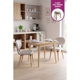 VİLİNZE Akdeniz Sandalye Avanos Ahşap MDF Mutfak Masası Takımı - 70x140 cm