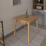 Vilinze Avanos Ahşap Katlanır Kanatlı Mdf Mutfak MASASI - 70X70+70 (70X140) cm - Naturel