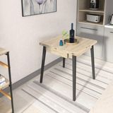 Vilinze Avanos Ahşap Katlanır Kanatlı Mdf Mutfak MASASI - 70X70+70 (70X140) cm - Traverten - Siyah