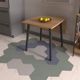 Vilinze Avanos Katlanır Ahşap Mutfak Masası - 70X80 cm (70X120 Cm) - Naturel - Siyah