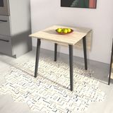 Vilinze Avanos Katlanır Ahşap Mutfak Masası - 70X80 cm (70X120 Cm) - Traverten - Siyah
