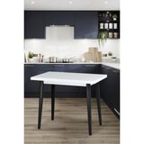 Vilinze Avanos Mdf Sabit Mutfak Masası - 60X90 cm - Beyaz - Siyah