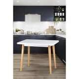 Vilinze Avanos Mdf Sabit Mutfak Masası - 60X90 cm - Naturel - Beyaz