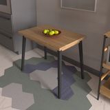 Vilinze Avanos Mdf Sabit Mutfak Masası - 60X90 cm - Naturel - Siyah