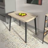 Vilinze Avanos Mdf Sabit Mutfak Masası - 60X90 cm - Traverten - Siyah