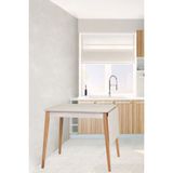 Vilinze Avanos Mdf Traverten Katlanır Ahşap Mutfak Masası - 70X80 cm