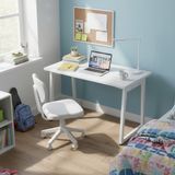 Vilinze Biga Çalışma Ofis Masası ve Deniz Çalışma Ofis Sandalyesi Set - 60X120 cm - 60120 Kolsuz - Beyaz