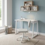 Vilinze Biga Çalışma Ofis Masası ve Deniz Çalışma Ofis Sandalyesi Set - 60X120 cm - 6090 Kolsuz - Açık Gri