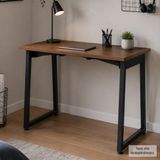 Vilinze Biga Sabit Mdf Metal Ayak Çalışma Ofis Masası - 60x90 Cm - Ceviz