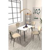 Vilinze Deniz Sandalye Argos Ahşap Mdf Sabit Mutfak Masası Takımı - 70X120 Cm